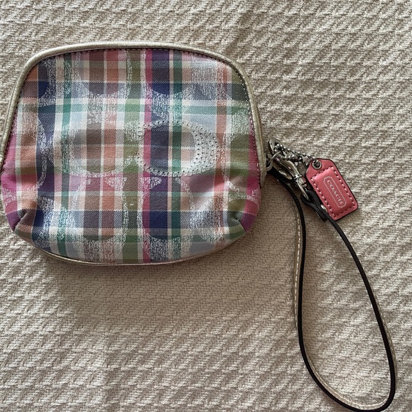 Coach Pink and Green Clutch Wristlet - Picture 2 of 5